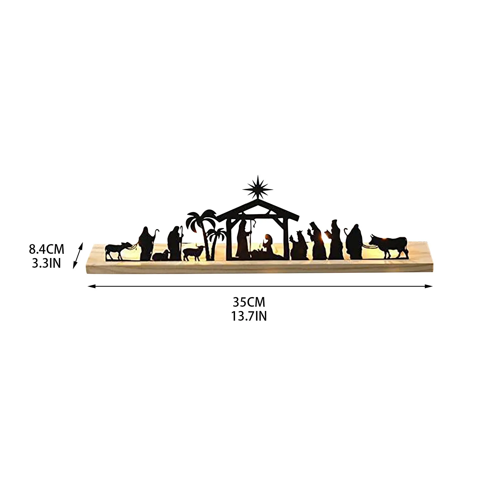Christmas Nativity Advent Candle Holder Indoor Fireplace Decoration Iron Art Tealight Votive Candlestick Office Home Decor