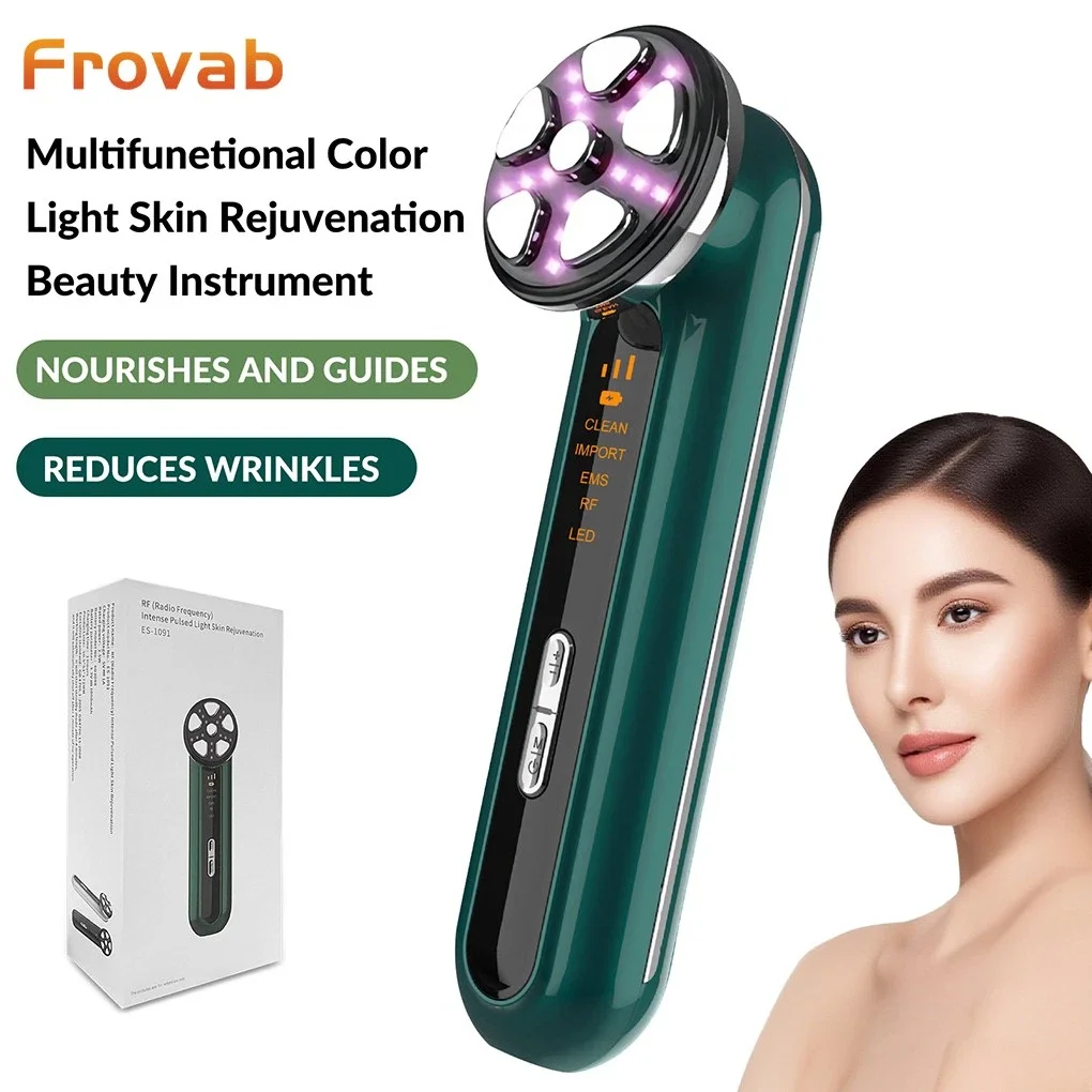 

Frovab Multifunctional RF EMS LED Phototherapy Facial Device for Face Lifting Anti Wrinkle Dark Spot Removal Skin Brightening