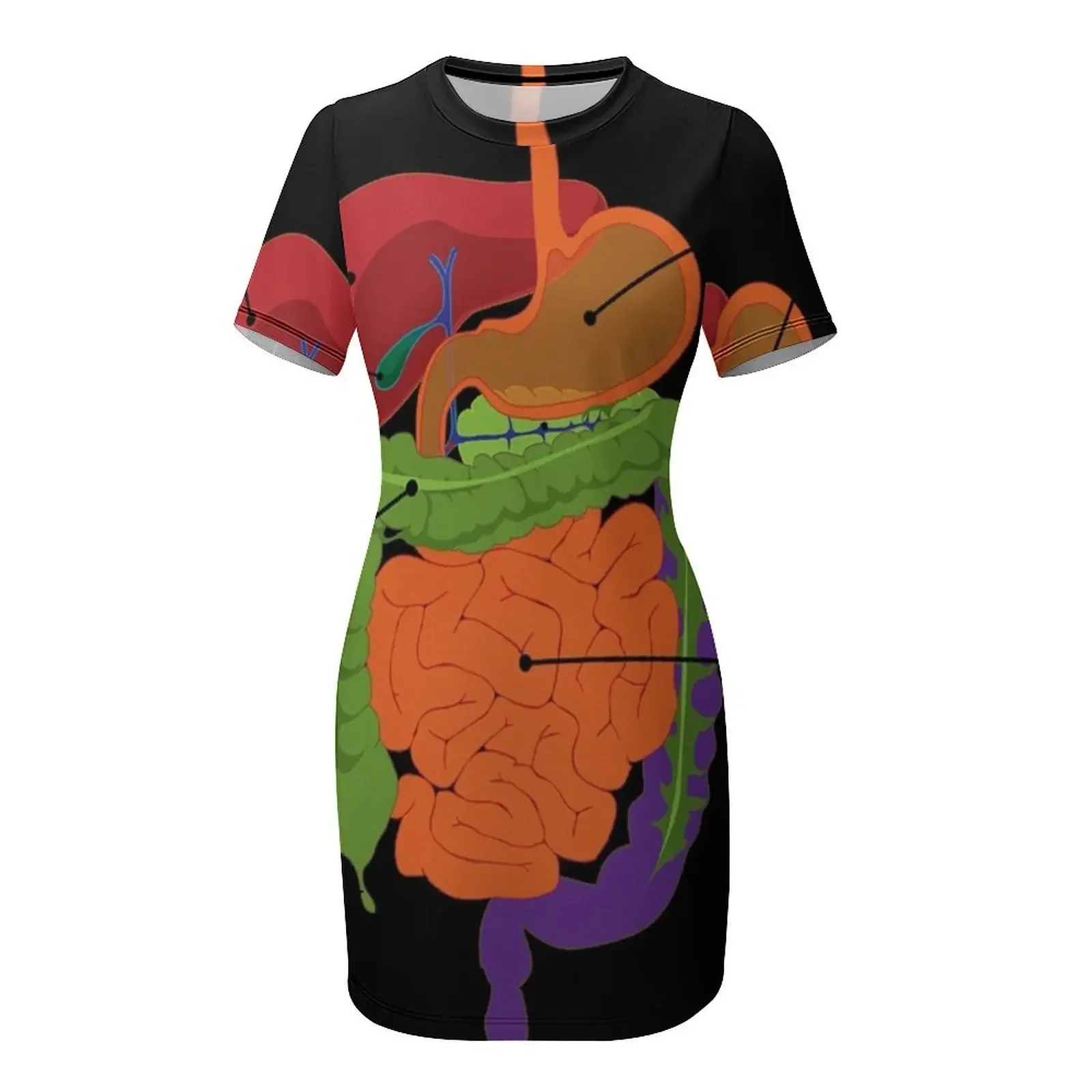 T-shirt Anatomy - Digestione interna del corpo Abito a maniche corte abito di lusso abiti estivi donna 2025 abiti lunghi da donna Abito