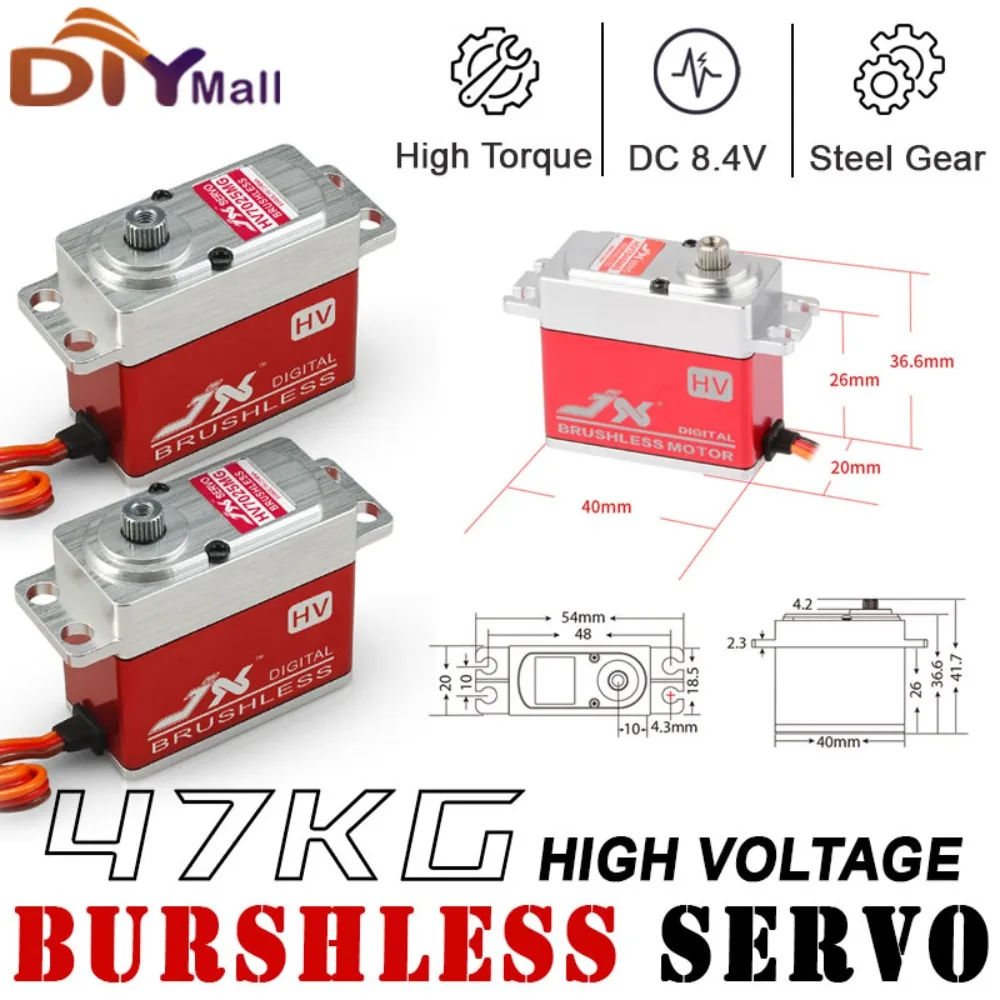 

JX Servo BLS-HV7046MG Brushless Digital Servo 47KG High Torque Full Metal CNC RC Car/Helicopter/Drone