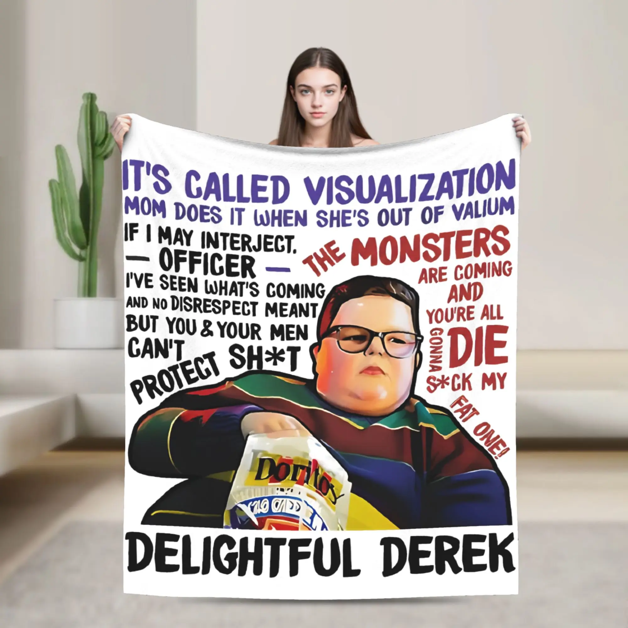 

Delightful Derek Sci-Fi Horror Blanket Cover Flannel Super Soft Throw Blankets for Car Sofa Couch Bedspread