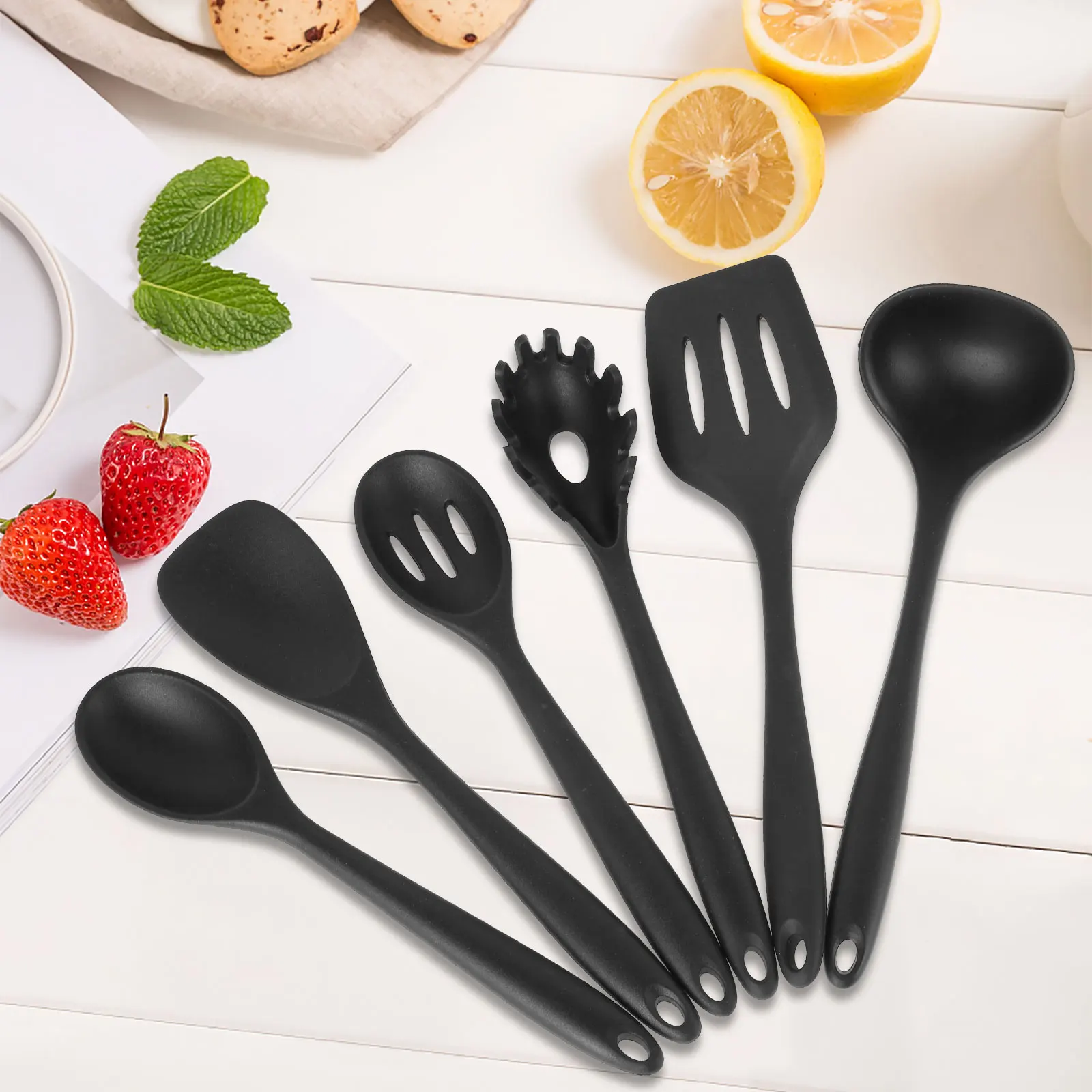 

6Pcs Kitchen Cooking Utensils Set Nonstick Silicone Cookware Set Reusable Silicone Cooking Tools Heat Resistant Spatula Utensils