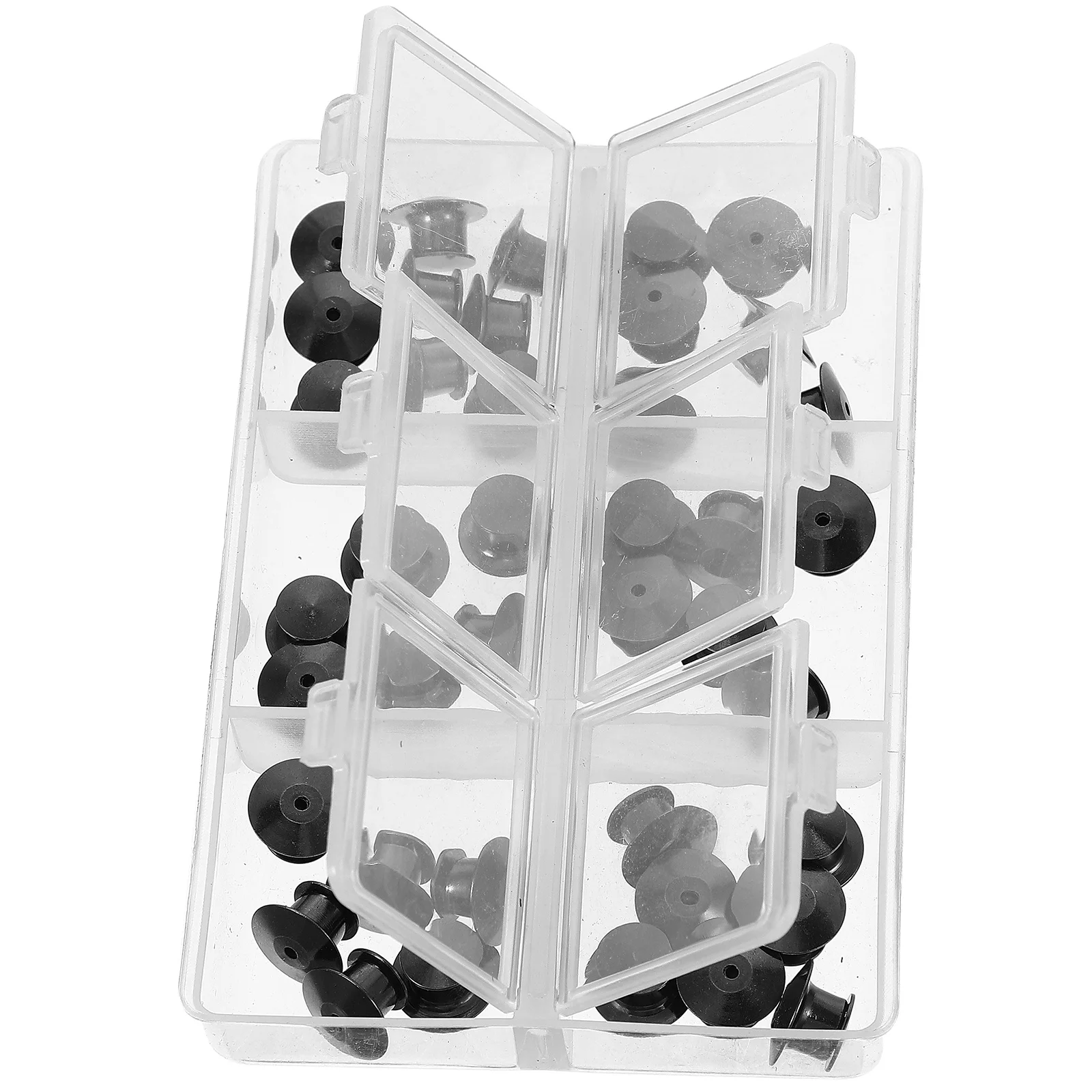 1 Box Alloy Lapel Pin Backs Enamel Flat Round Locking Pin Clutch Durable Replacement Backings for Pins Badges Bags Hats DIY