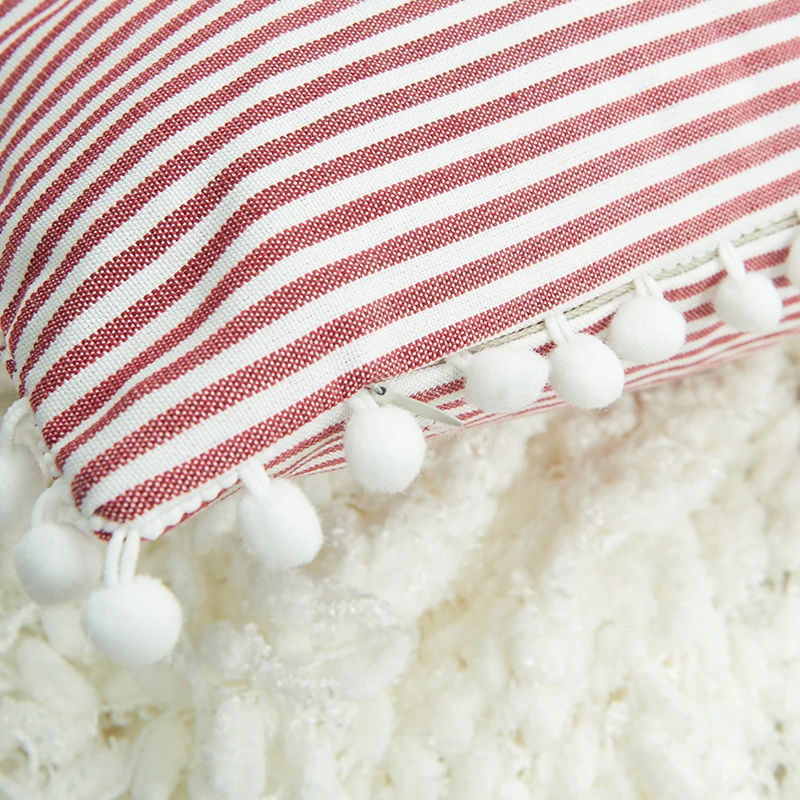Stripe 45x45cm Cushions Cover For Home Minimalist Throw Pillow Cover For Couch Decorative Bobbles Edge Pillow Case For Home