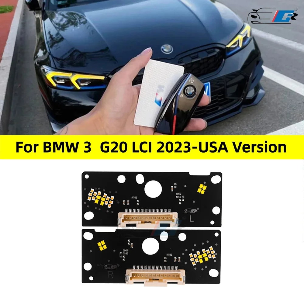 USA Version For BMW G20 G21 G28 3 Series low hight 2023 Laser DRL Multicolor LED Module Style Daytime Running Lights Yellow DRL