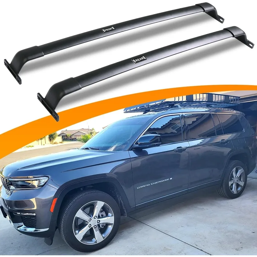 

Поперечные перекладины багажника на крышу, совместимые с Jeep Grand Cherokee L 3Row 20212025 и моделями Jeep Grand Cherokee 2Row HeavyDuty 20222025 гг.