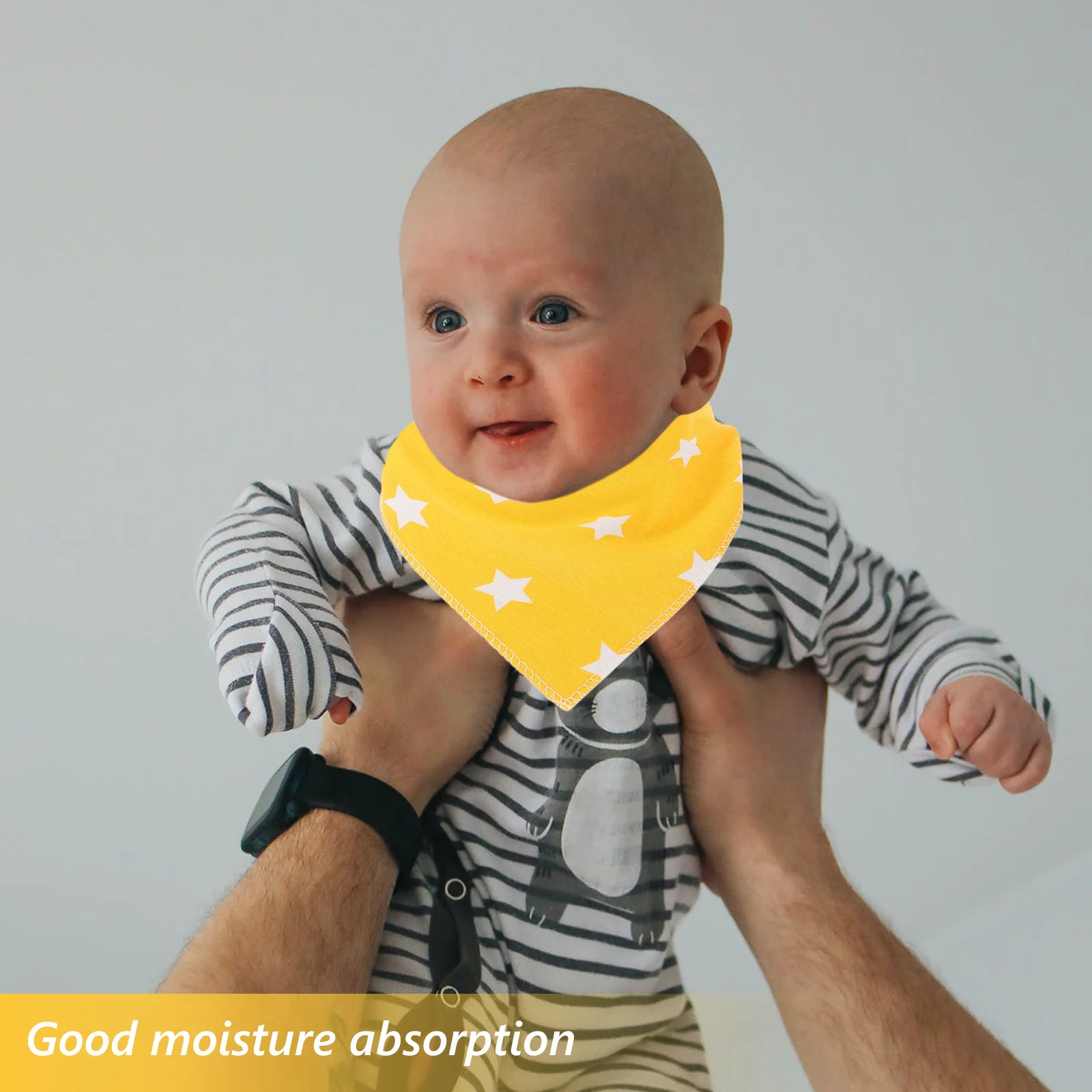 

2Pcs Baby Cotton Bandana Bibs Double Layer Absorbent Soft Adjustable Snap Feeding Bibs for Newborn Infant Teething Drool Bandana