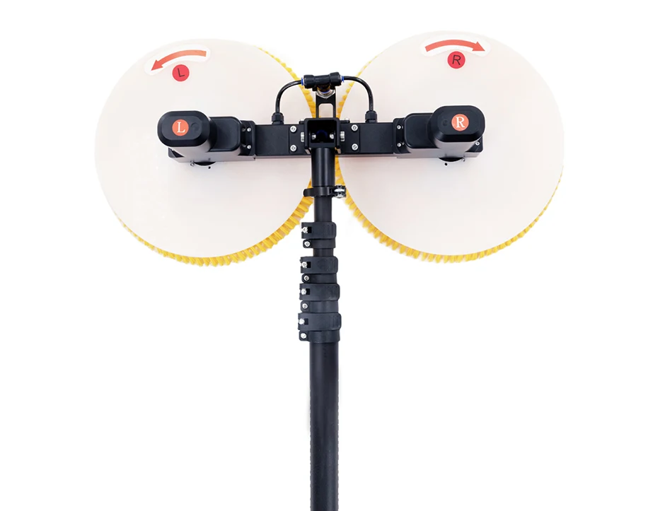 

Max Length 7.5M Telescopic Pole Electricity Version Solar Panel Brush with Dual Rotating Head Brush for Solar Panel Cleaning