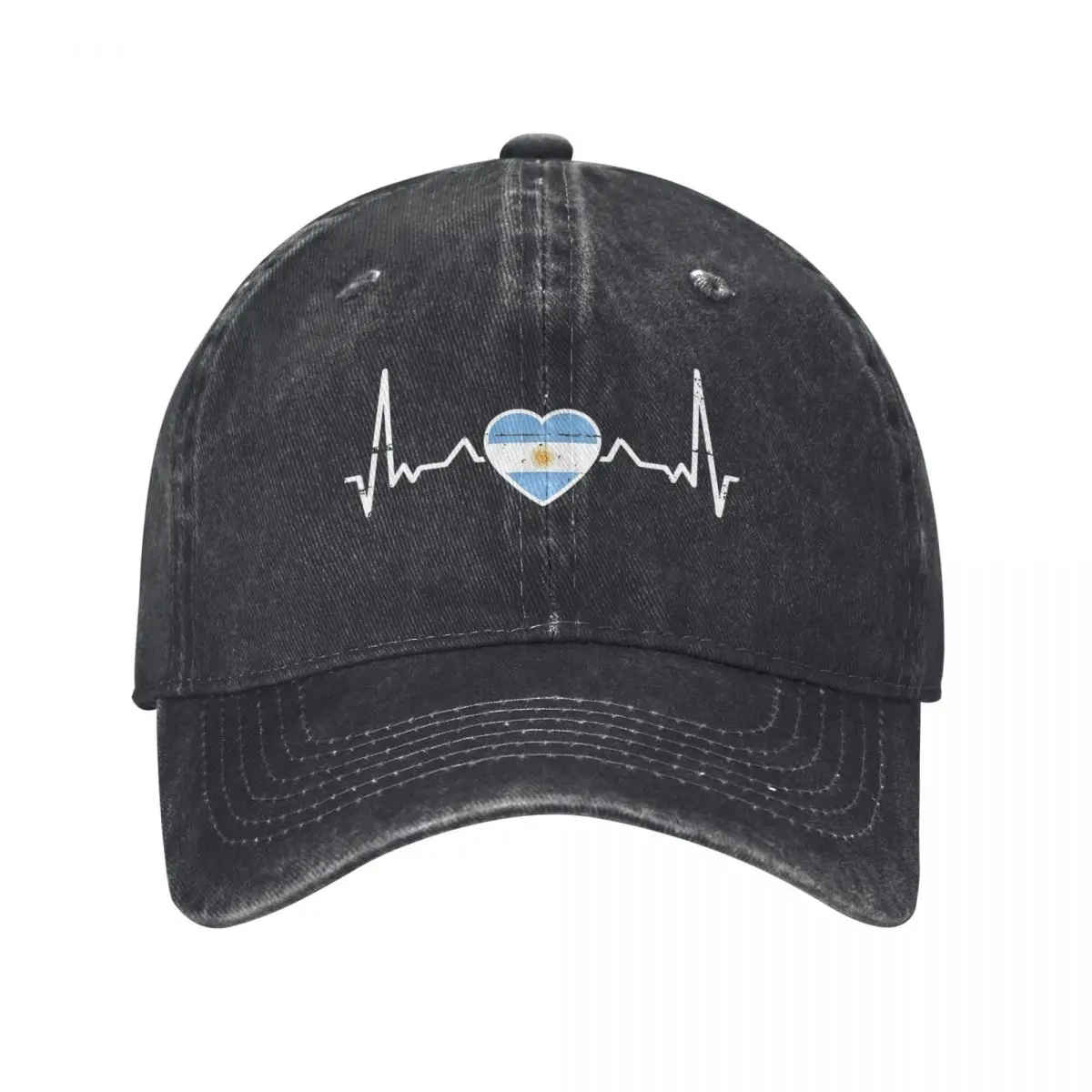 Heartbeat Argentina Flag Baseball Cap For Unisex Teens Argentinian Hip Hop Hats Wholesale Sunshade Tennis Skate Baseball Caps