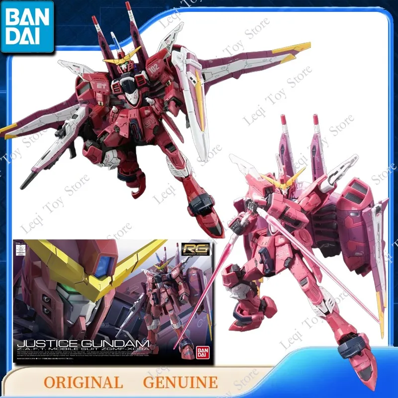 

Bandai Original Genuine RG JUSTICE GUNDAM ZGMF-X09A Anime Action Figures Toys for Kids Gift Assembly Model Ornaments