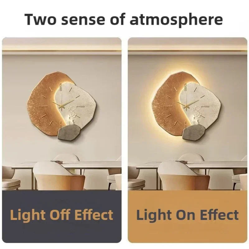 Modern Clock with Light Design Clock Minimalism Wall Clocks Stylish Large Living RoomMechanism Silent Decoration for Bedroom