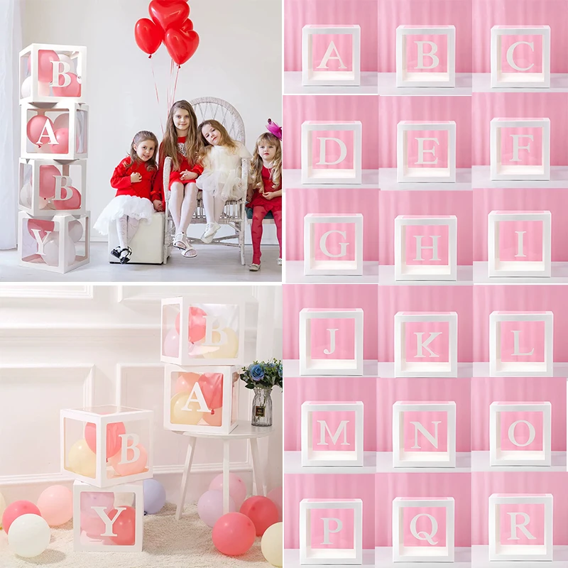 1st Birthday Balloon Blocks Decor with ONE Letter Boy Girl Baby Shower DecorFirst Birthday Balloon Boxes for Party Decorations