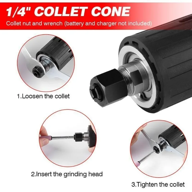 18V Cordless Die Grinder Brushless 6mm Electric Engraving Tool Variable Speed fit Makita 18v Battery(No Battery)