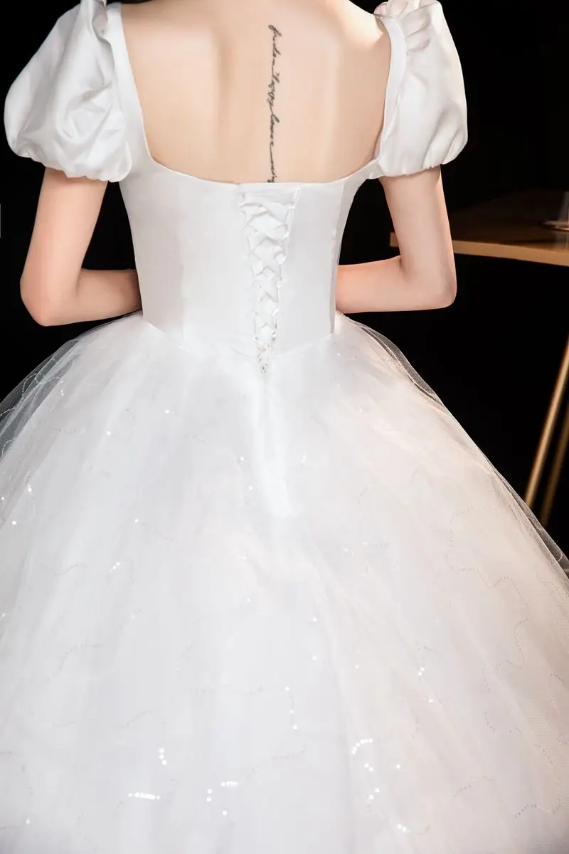 XXN-184 # Trouwjurk baljurk 2025, nieuwe bruids Franse paleisstijl, goedkope groothandel, kantborduurwerk, champagnekloem uit China