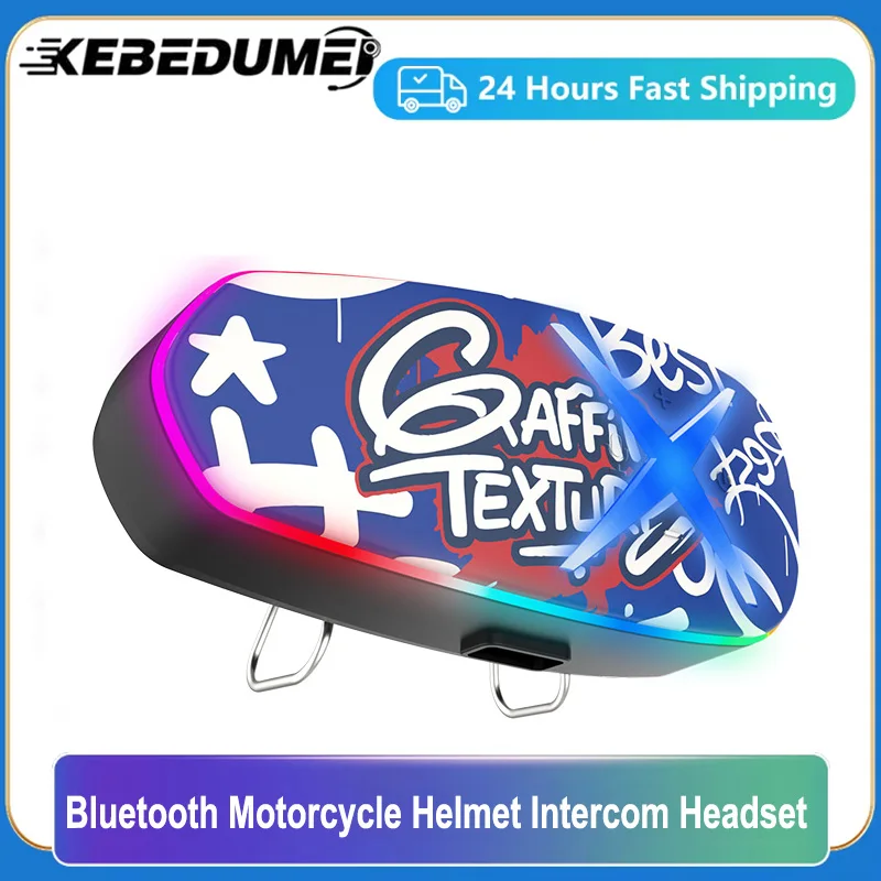 

Bluetooth 6.0 Motorcycle Helmet Headset Hands-free Call Phone Wireless Motorcycle Waterproof Earphone with Ambient Light