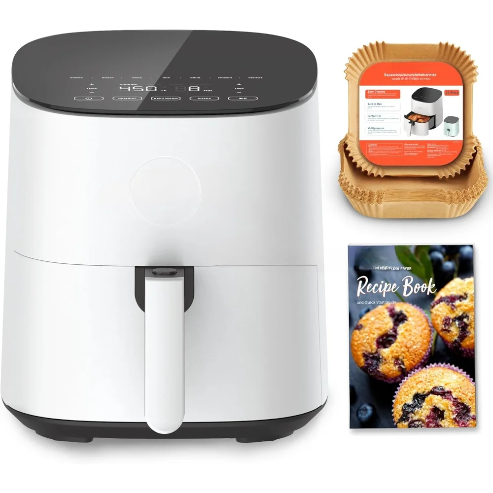 

Air Fryers With 20PCS Paper Liners, 10 Functions and Up To 450℉ & 130+ Recipes, Air Fryers