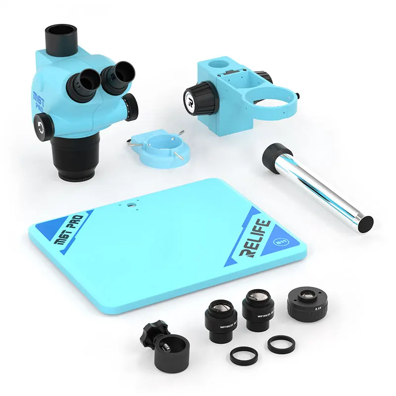 RL-M6T Pro-B11Trinocular HD กล้องจุลทรรศน์สเตอริโอ 6.5 ~ 65 ต่อเนื่องซูม,หัวหมุน Mobile PCB Repair Station,CTV Adapter Series แบบเป็นทางการ
