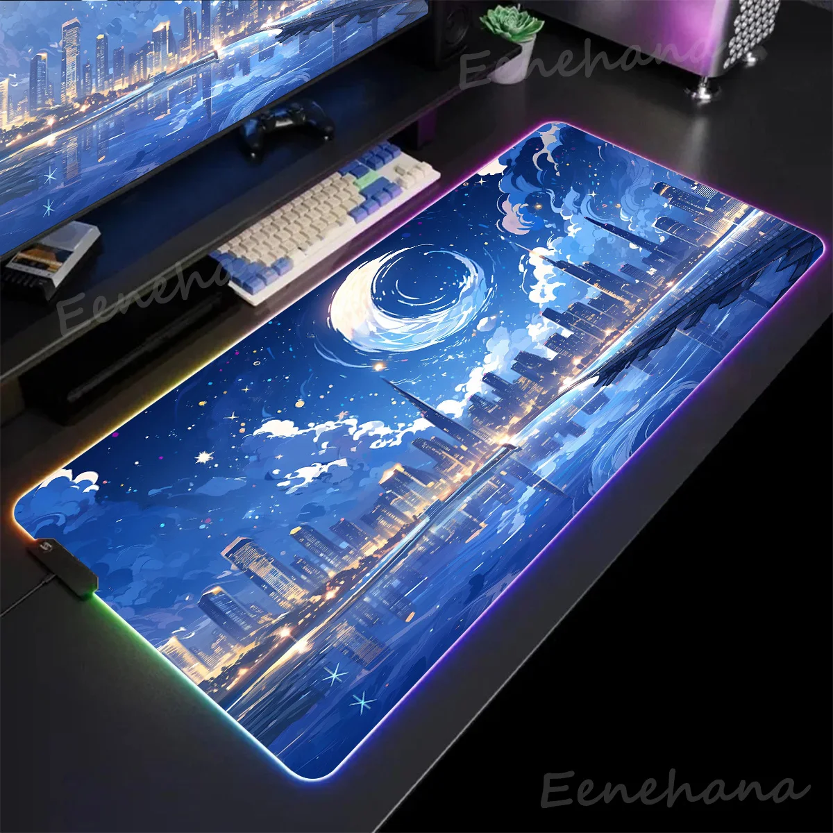 Large RGB Dreamy Sky Clouds Mouse Pad Gaming Accessory LED Mouse Mat Gamer Desk Pads E-sports Keyboard Mats Lighting Mousepads