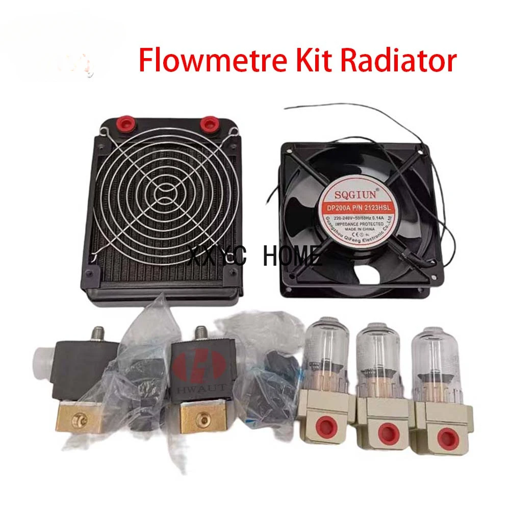 

3 in 1 Flow Meter Kit Radiator 220V Solenoid Valve Filter Set For Common Rail Test Bench Accessories