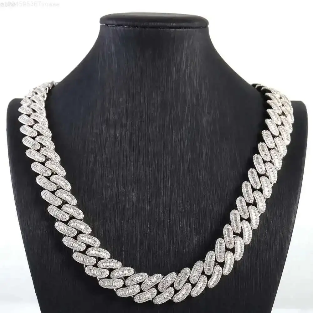 

Factory Fashion Jewelry 18k Silver Plated Stainless Steel Jewelry Charm Personalized 18mm Hip Hop Custom Cuban Chain for Men