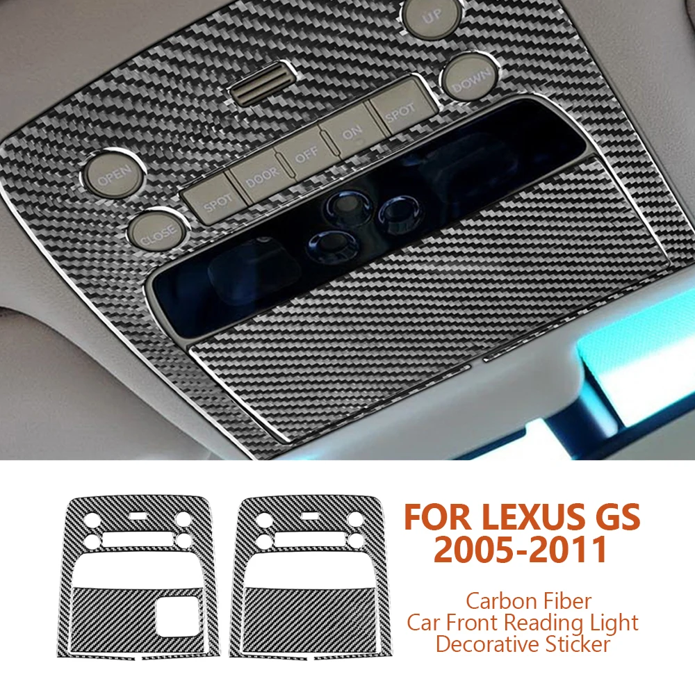 For Lexus GS 2005-2011 Car-styling Carbon Fiber Car Front Reading Light Panel Decorative Stickers Auto Accesorios Para Vehículos