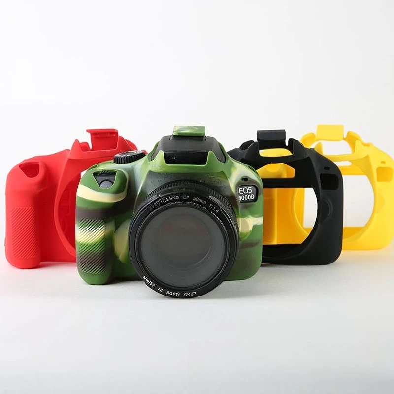 For Canon EOS 3000D 4000D SLR camera bag 3000D silicone cover Silicone protective cover Waterproof + free tempered film