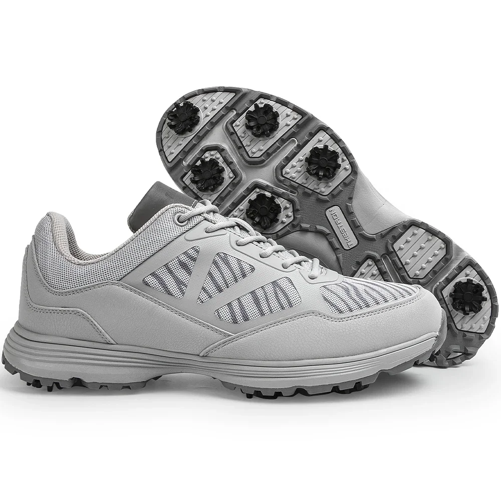 2024 Waterproof Men Golf Shoes Mesh Breathable Spikes Professional Mens Golf Training Sneakers Big Size Men Golf Shoes Summer