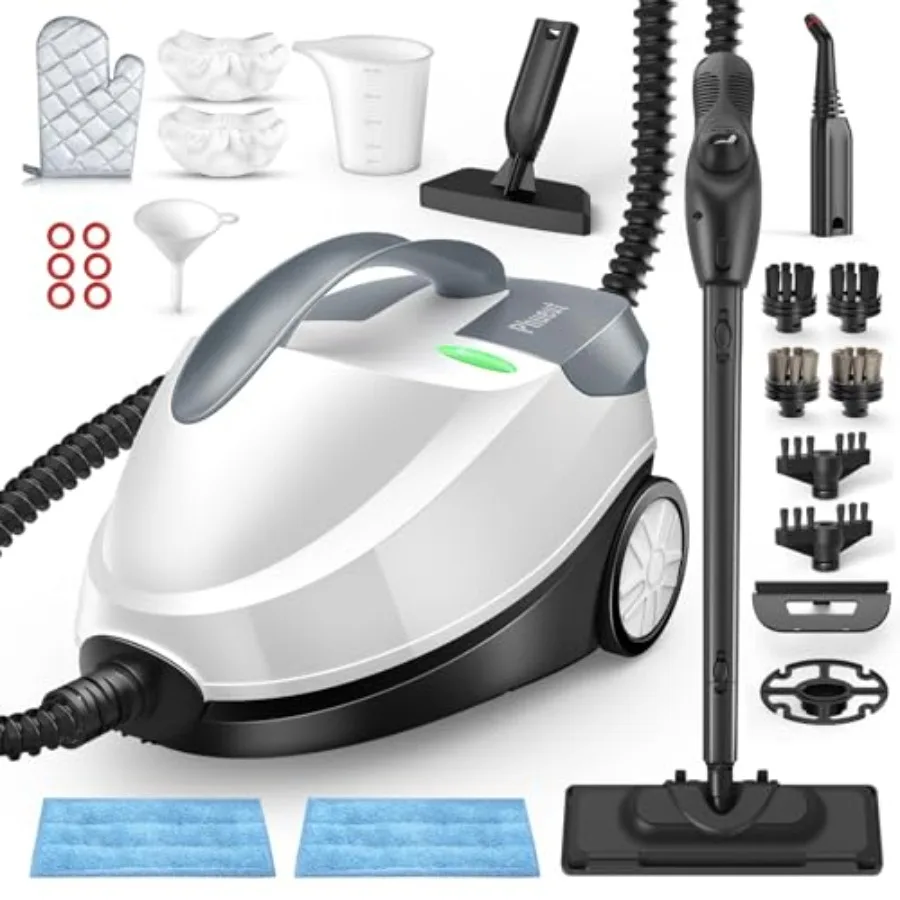 

Steam Cleaner with 28 Accessories for Home 1800W Powerful Multipurpose Steam Mop with 1.5L Tank for Floor Cleaning Chemical-Fre