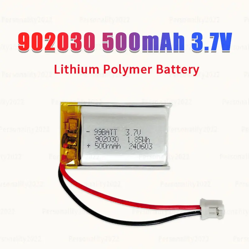 500mAh 3.7V Lipo Battery 902030 092030 Polymer  Li-ion Batteries for Massager Remote Control Tracker Rechargeable Lithium Cell