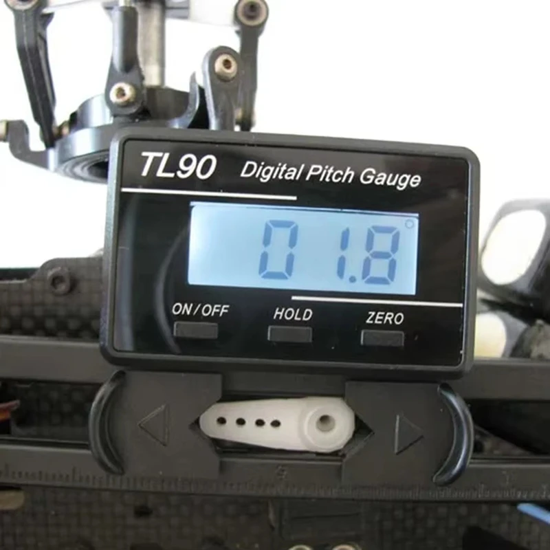 ●TL90 LCD Digital Pitch Gauge Propeller Blades Angle Measurement Tool Backlight Gyro Sensor ST250-800 Size Helicopter-A57M