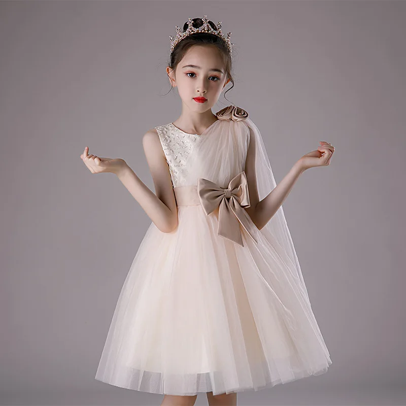 Sequins Summer Dresses for Girls Kids Birthday Princess Tulle Layered Dress Children Holiday Beach Casual Vestidos for 3-14 Yrs