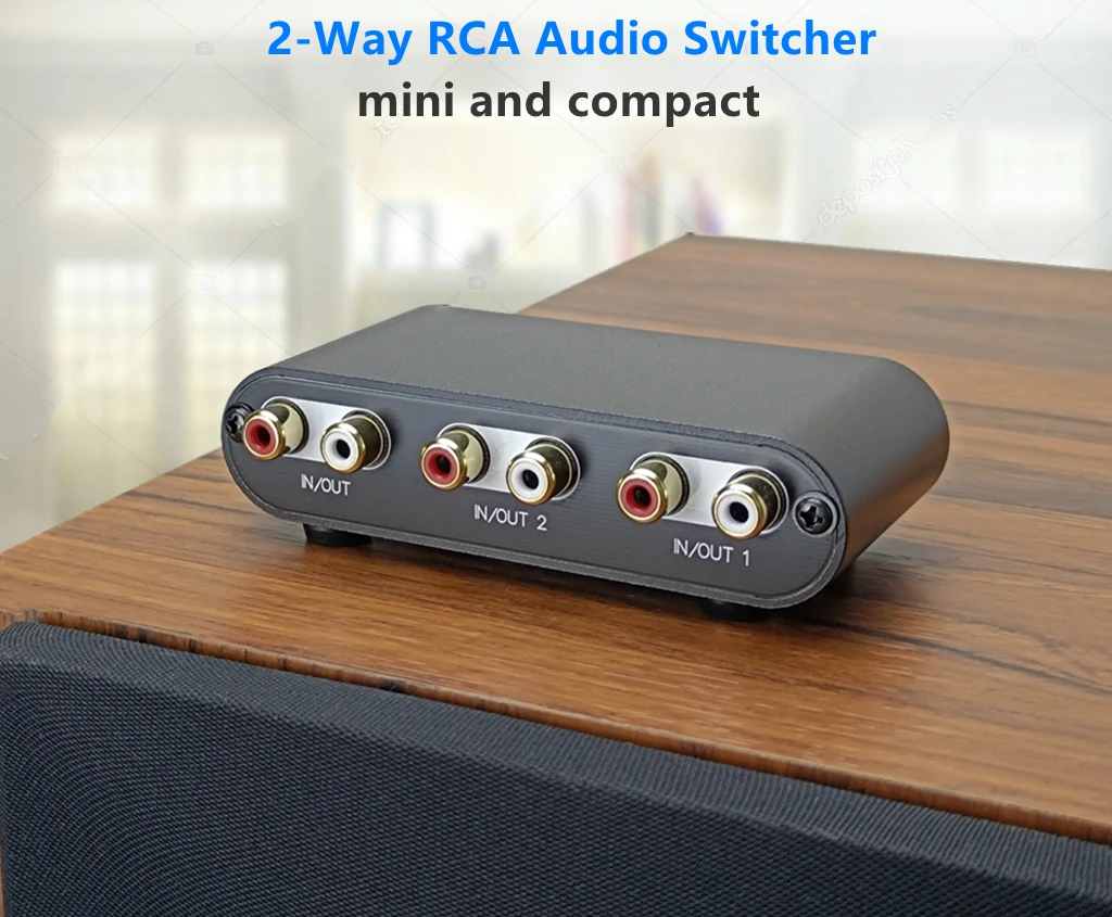 (RC21) 2-Way RCA Stereo Audio Switch input Signal Source Switcher Selector Splitter Box 2 in 1 out / 1 in 2 out