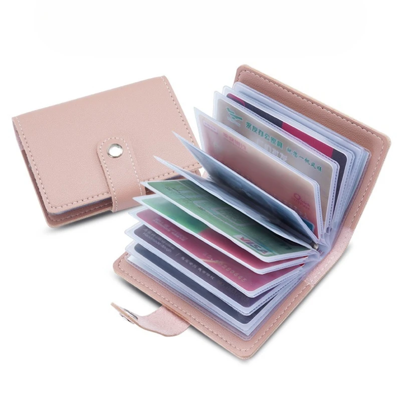 

Business Card Holder Men ID Credit Card Holder Fashion Women's 26 Cards Slim PU Leather Pocket Case Coin Purse Wallet