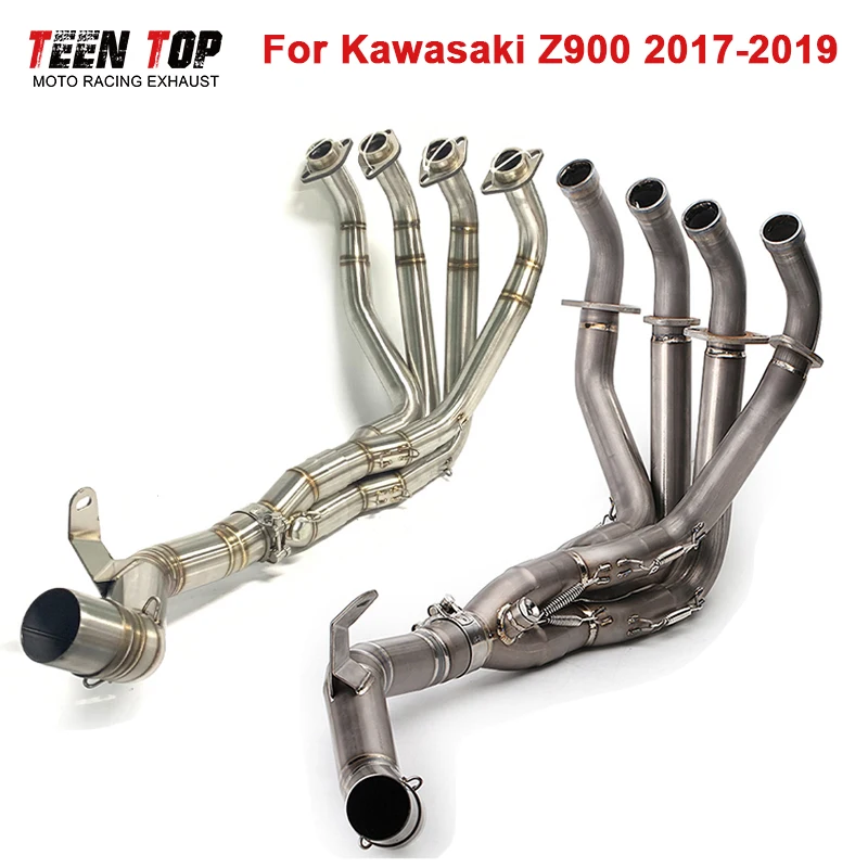 For Kawasaki Z900 Exhaust Header Z 900 Front Connect Link Pipe 2017-2019 TitaniumAlloy Motorbike Exhaust Pipe SUS304 Escape Moto
