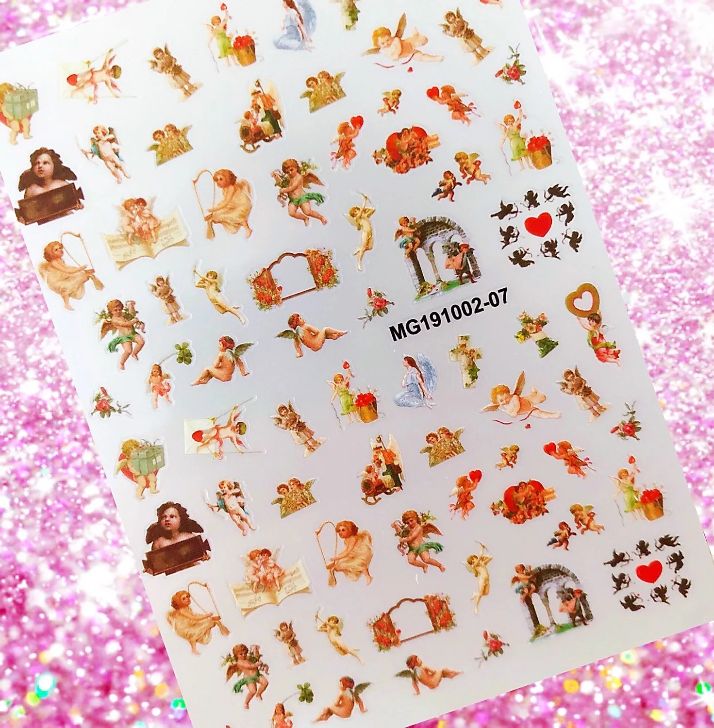 3D Engel Nail art DIY Klebe Aufkleber Nail art Aufkleber Blatt Dekoration Schöne Engel Blume Muster Nagel Zubehör HL44