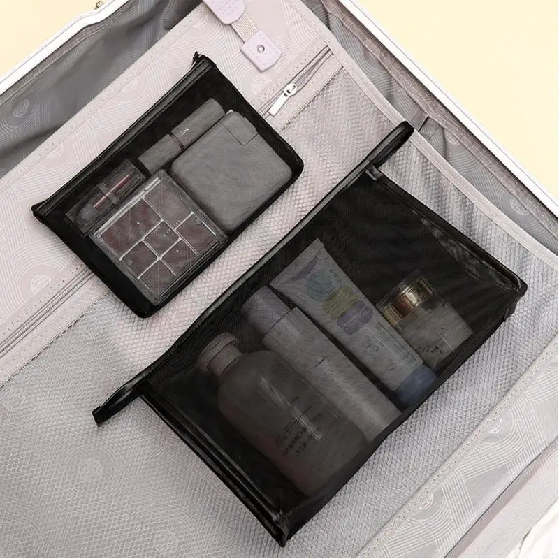 Borse da trucco a maglia con cerniera con cerniera organizzatore cosmetico per borse da toeletta da viaggio da viaggio 547a