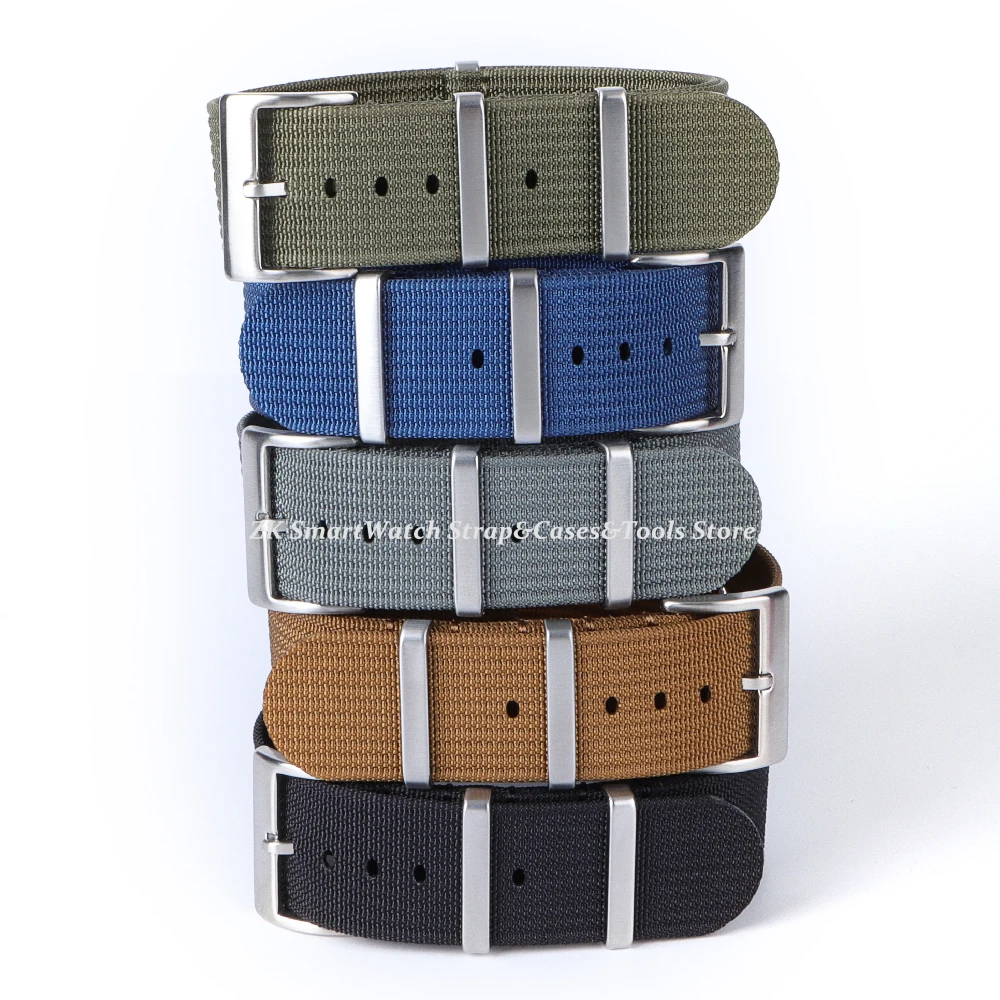 Ribbed Watch Strap 18mm 20mm 22mm for Omega Military Weave Sport Bracelet Belt with Clasp Fabric Replacement Wristband Men Women - view 2