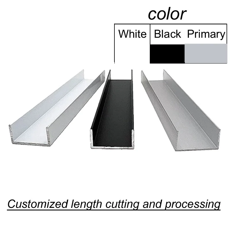 6063T5 noir canal en forme de U rainure aluminium bordure équilatérale largeur intérieure 2 3 4 5 6 8 10 12 13 mm de haut 5 8 10 11 12 15 18 20