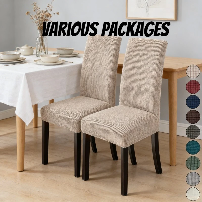 Parson Dining Chair Covers Set of 4 Khaki Seat Slipcovers Washable Removable Stretch Chair Protectors Home Restaurant Decor