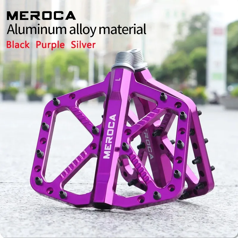 

MEROCA Ultra Light Aluminum Alloy Bicycle Pedal For AM \ DH \ FR \ XC DU+2 Bearings Wide Pedal Anti Slip Pedal Bike Accessories