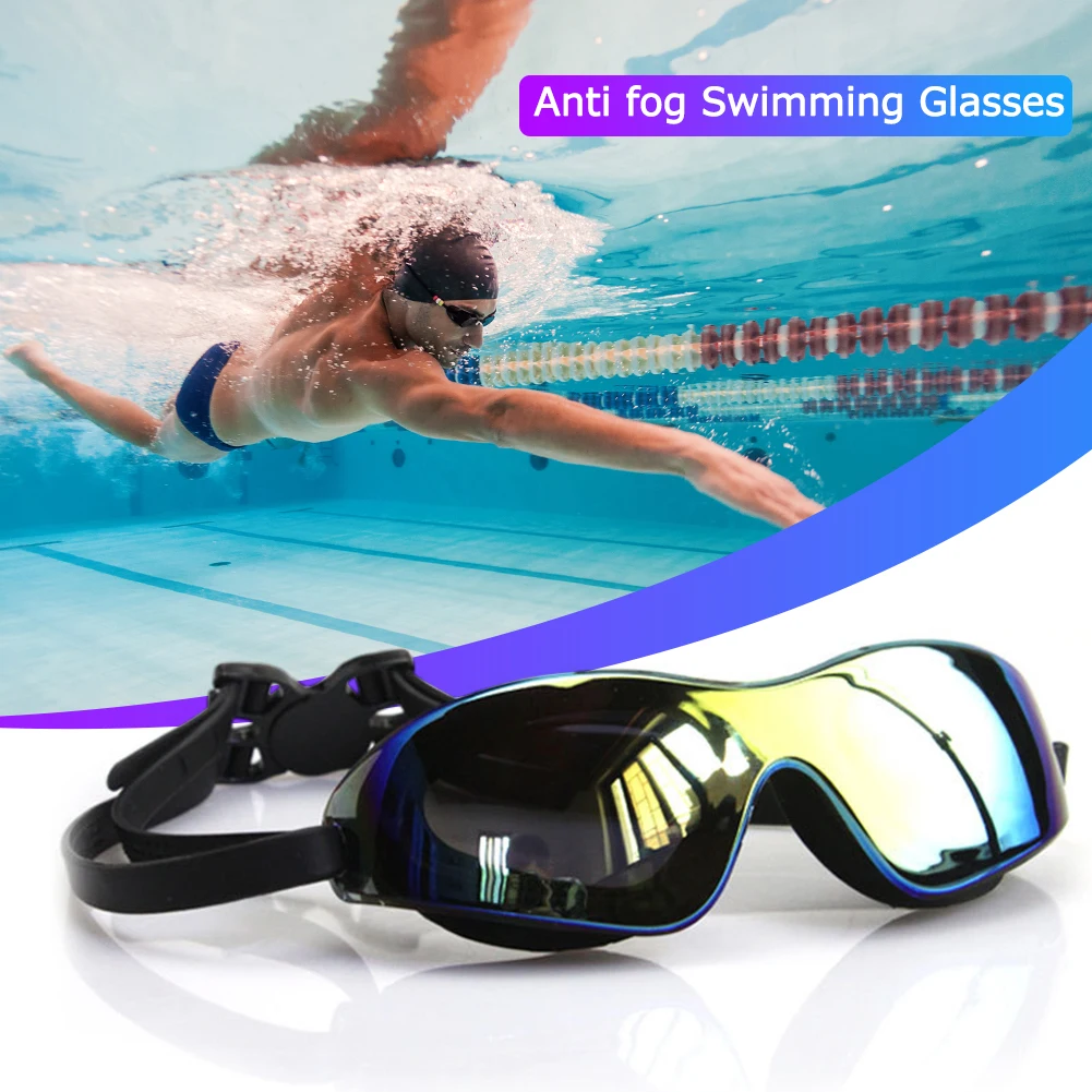Professionelle Anti-Beschlag-UV-Schutz-Schwimmbrille für Erwachsene, für Männer und Frauen, wasserdicht, verstellbare Silikon-Schwimmbrille im Pool