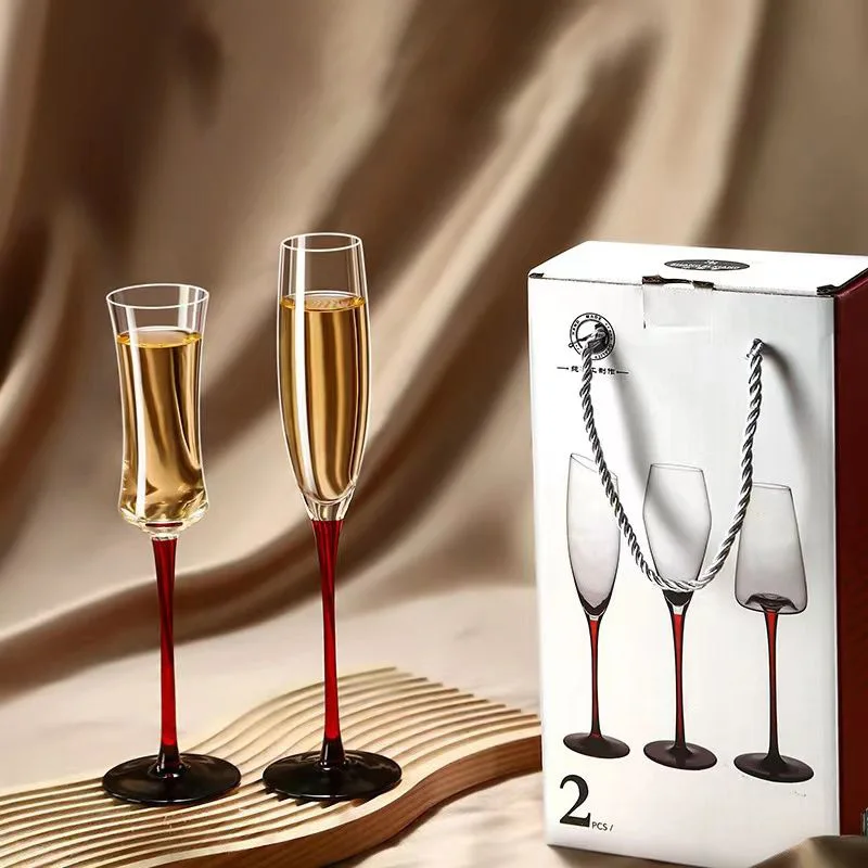 2 قطعة/مجموعة الأوروبي الشمبانيا الزجاج القدح هدية صندوق الإبداعية كريستال زجاج النبيذ الأحمر الشمبانيا الزجاج الأصدقاء Couples هدية #2