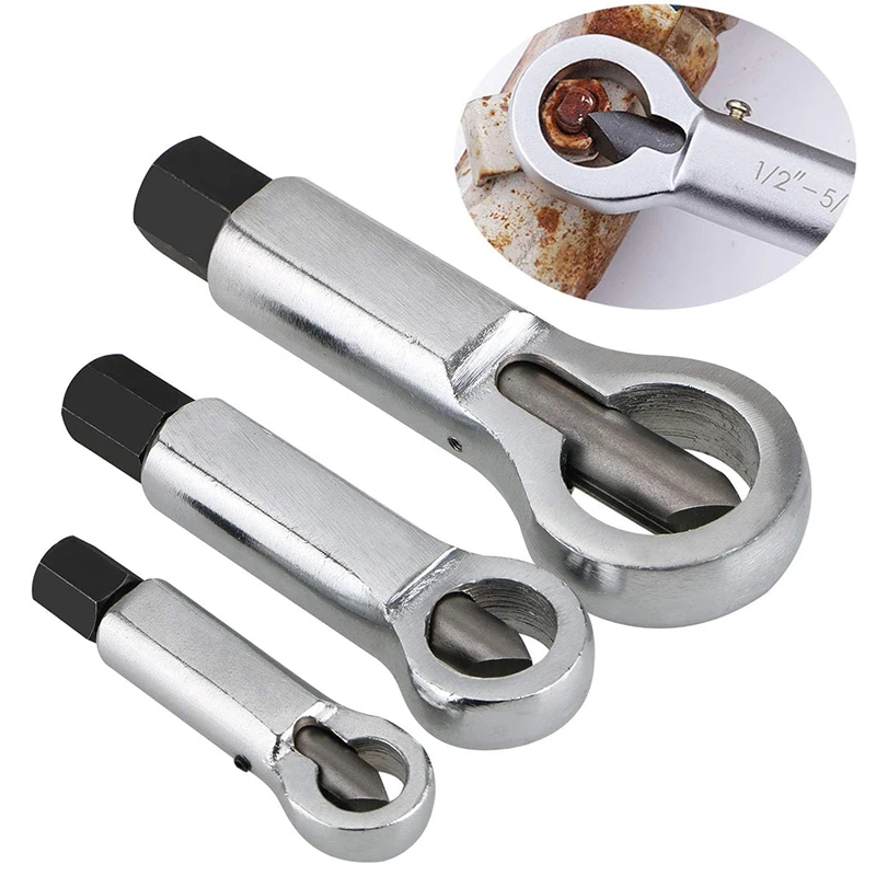 Rusty Nut Separation Wrench Damaged Screw Nut Splitter Remover Spanner Remove Cutter Tool Steel Wrench Hex Extractor Tools