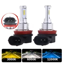 2Pcs H11 H8 9006 HB4 9005 H4 H7 PSX24W H16EU High Quality CSP 3570 LED Aut Lamp Car Anto Fog Light Bulb 6000K White Blue Yellow