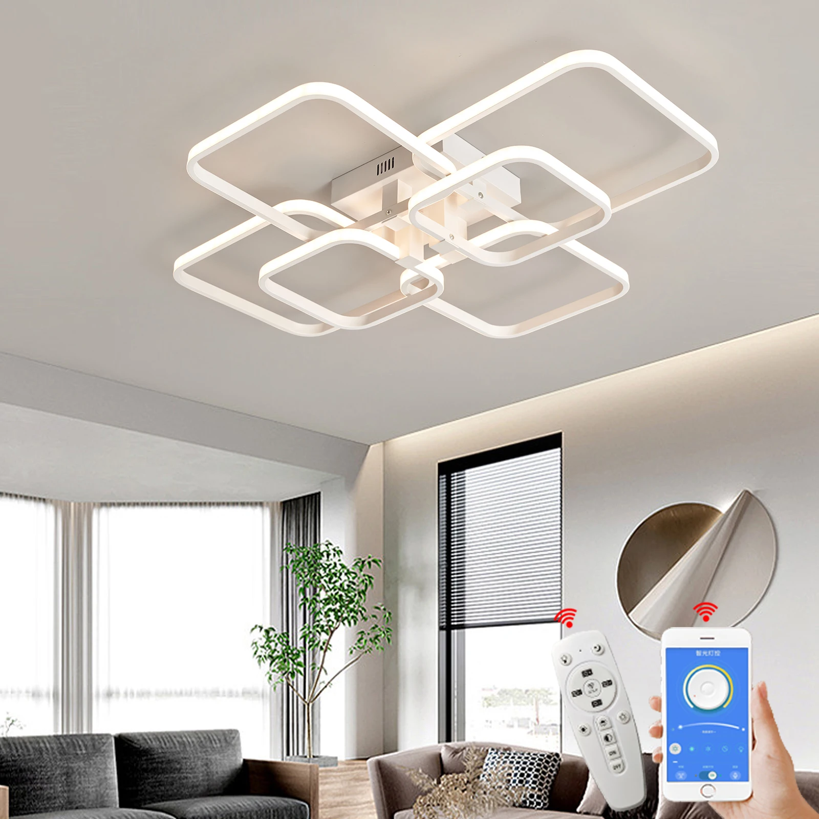 

Square led Chandelier For Living Room Bedroom home decor AC110-220V Led Ceiling Modern Chandelier led Lamp lights Fixtures