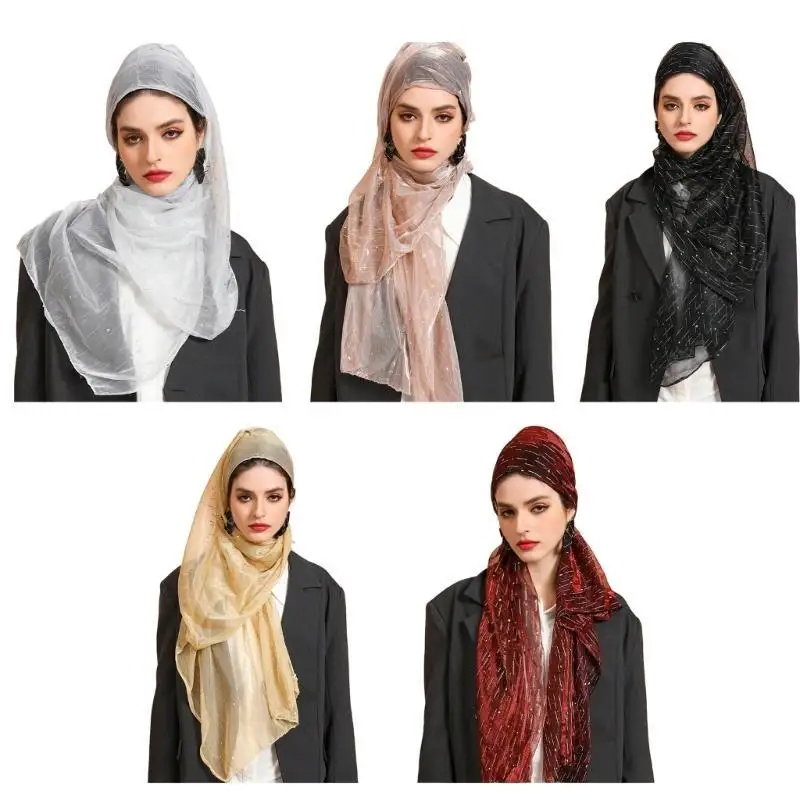

39BD Women's Hijab Muslims Headscarf Easy Wearing Headwrap Scarf for Busy Female Girl