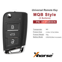 Xhorse XKMQB5EN 2nd Generation MQB Style 3 Buttons Wire Remote Support Wireless Programming