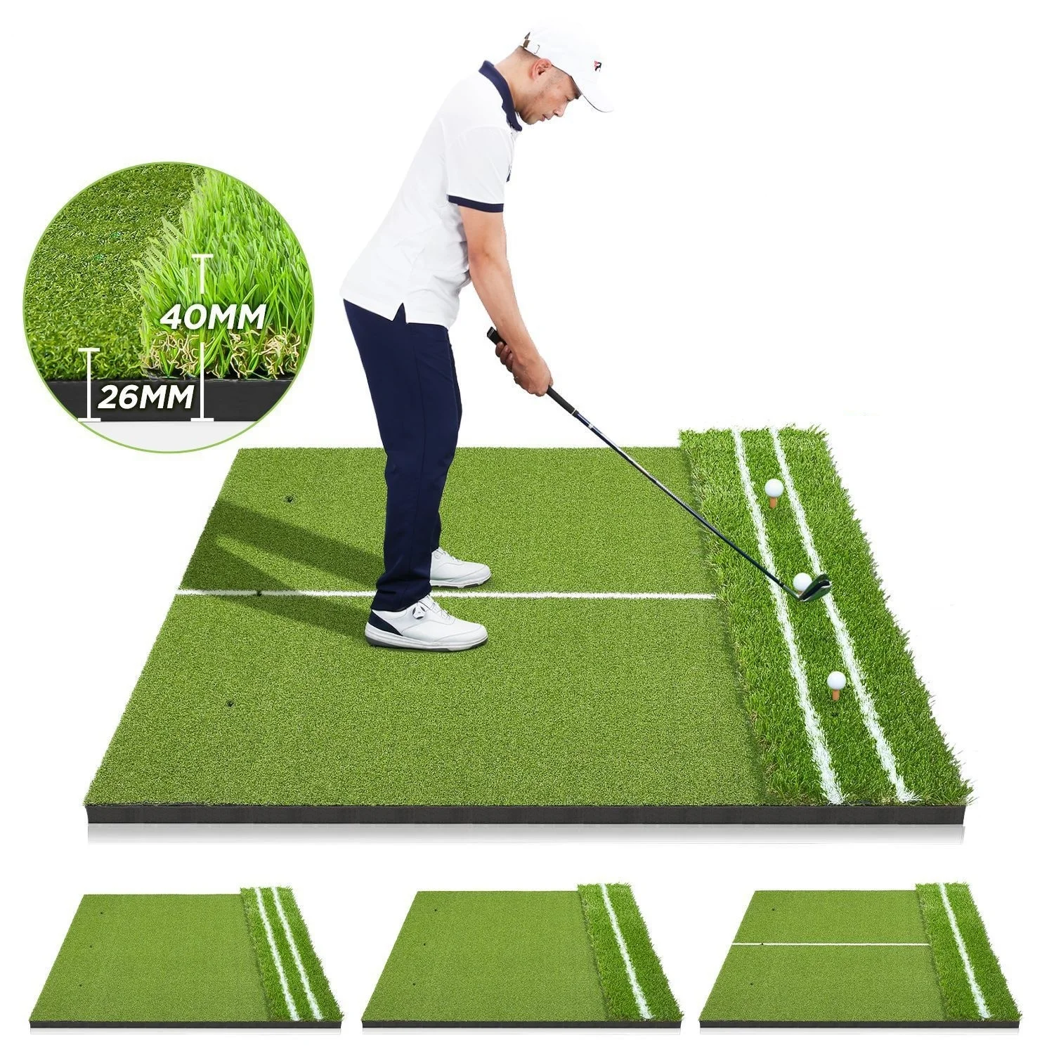PGM Golf Strike Mats Auxiliary Line Guide 1.2x1.5m Indoor Outdoor Swing Pad DJD050