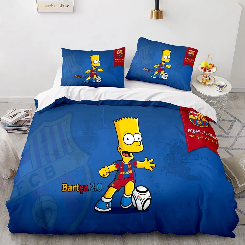 Homer Simpson Bedding Set,The Simpsons Duvet Cover,Anime Bart Simpsons Quilt Covers Bedroom Single Double King Size