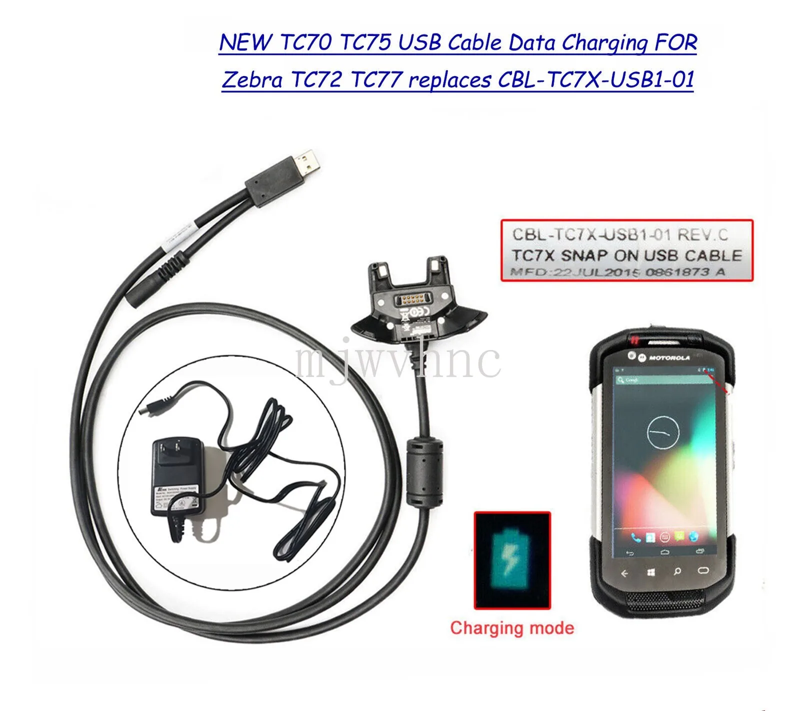 TC70 TC75 USB Cable Data Charging FOR Zebra TC72 TC77 replaces CBL-TC7X-USB1-01